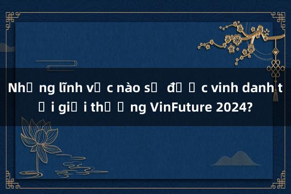 Những lĩnh vực nào sẽ được vinh danh tại giải thưởng VinFuture 2024?